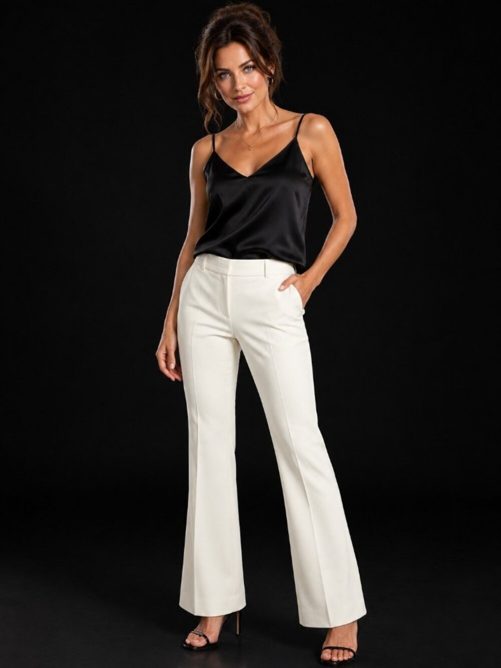 White House Black Market Legacy Modern Boot Pants Women's 8R Ivory Career Stret - Picture 8 of 8